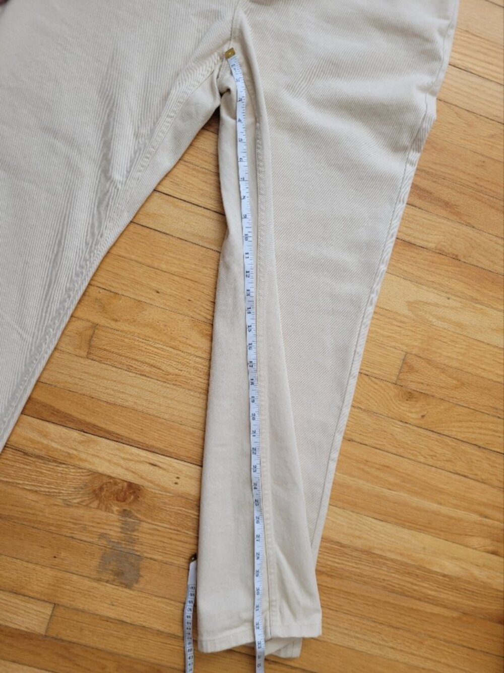 Sézane Wide Leg Trousers Mottled Ecru NWT Size 46 / US 14 - Picture 6 of 9